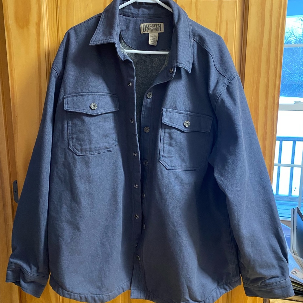 Duluth Trading Co. Mens Fire Hose Fleece Lined Shirt Jacket